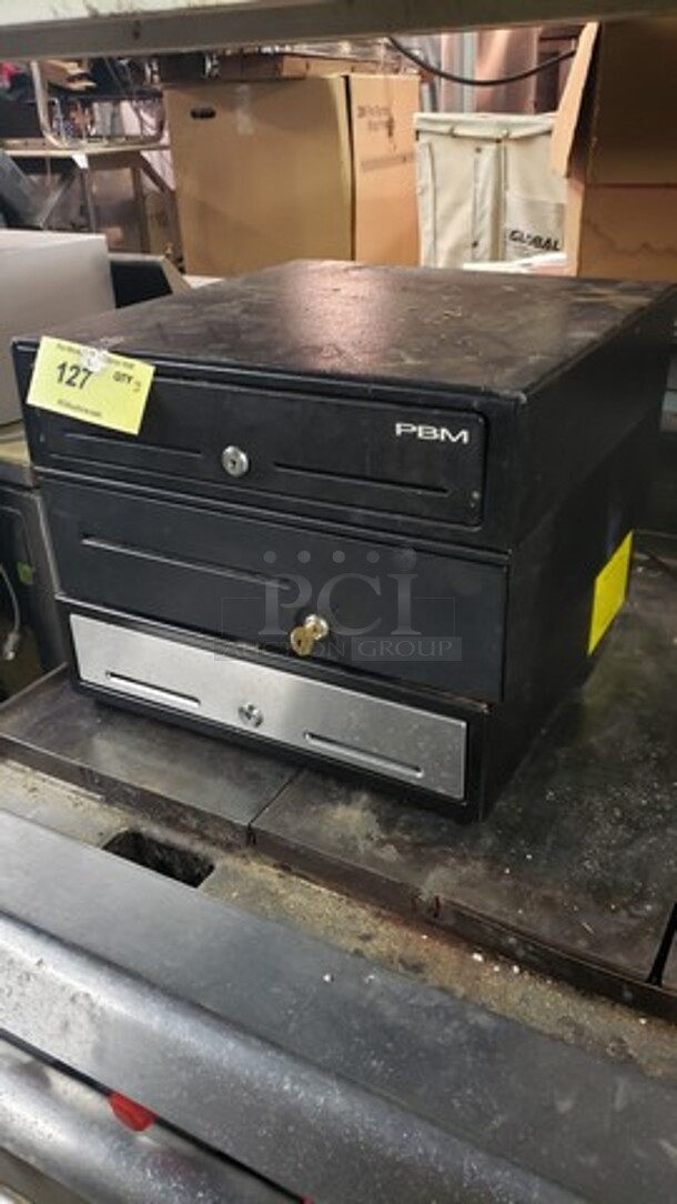 Lot of 3 Cash Drawers! Only one comes with a key. Two of them are locked. - Image 1 of 1