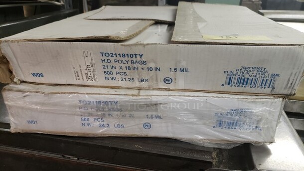 Lot of 2 boxes of H.D. Poly Bags 21x18x10 - Image 1 of 3