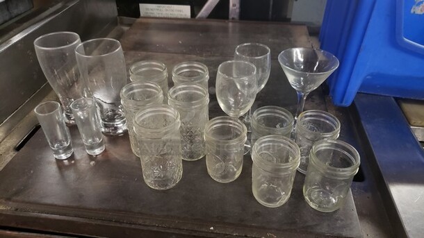 Lot of 17 Miscellaneous Glasses