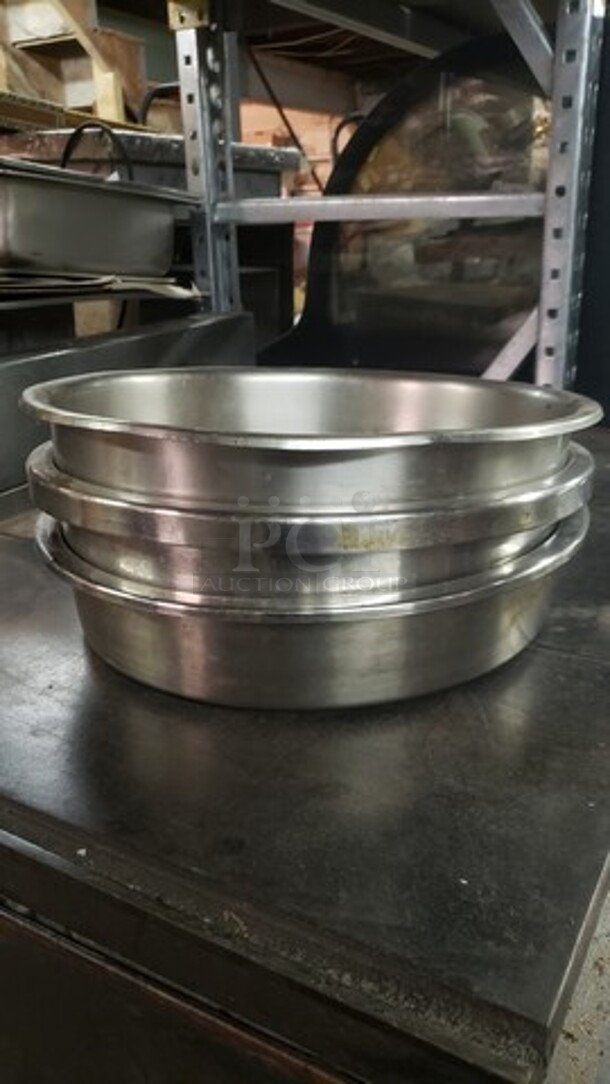 Lot of 3 Stainless Steel Water Pans