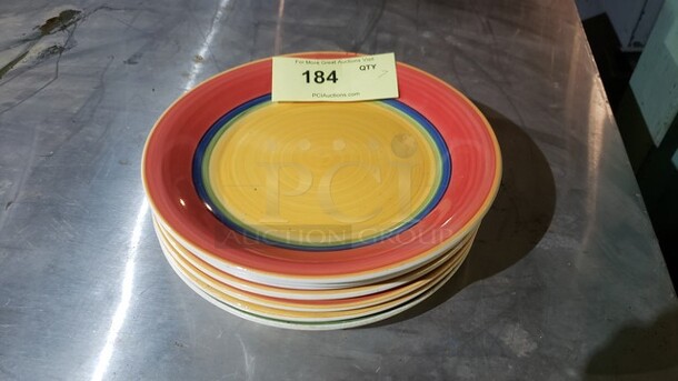Lot of 7 Colorful Dinner Plates. 10.5 - Image 1 of 2