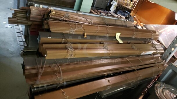 One lot of Faux Wood Window Blinds! Ranging from 48