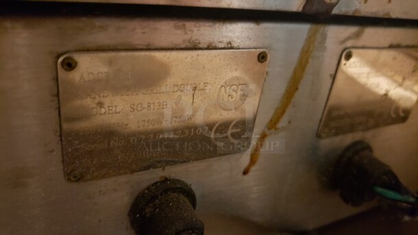 Adcraft SG-813B Double Commercial Panini Press. Not tested. Sold as is - Image 3 of 4