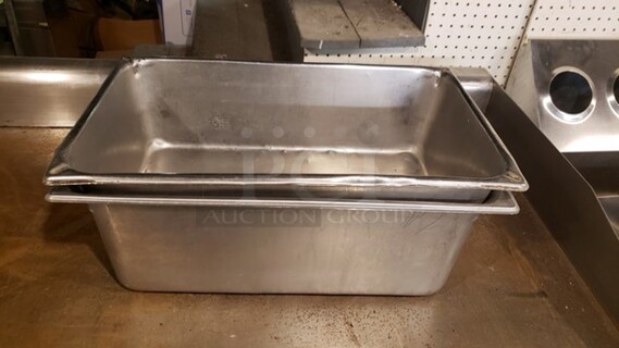 Lot of 2 Stainless Steel Hotel Pans