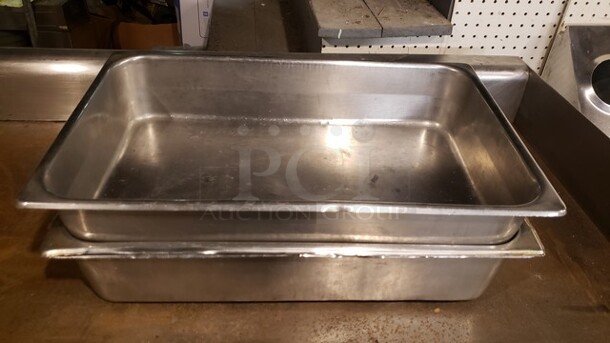 Lot of 3 Stainless Steel Hotel Pans