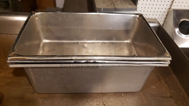 Lot of 4 Stainless Steel Hotel Pans