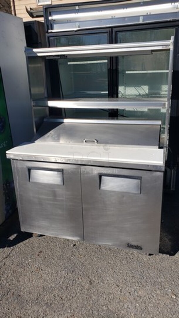 True TSSU-48-12 48" 2-Door Refrigerated Sandwich Prep Table - Image 1 of 4