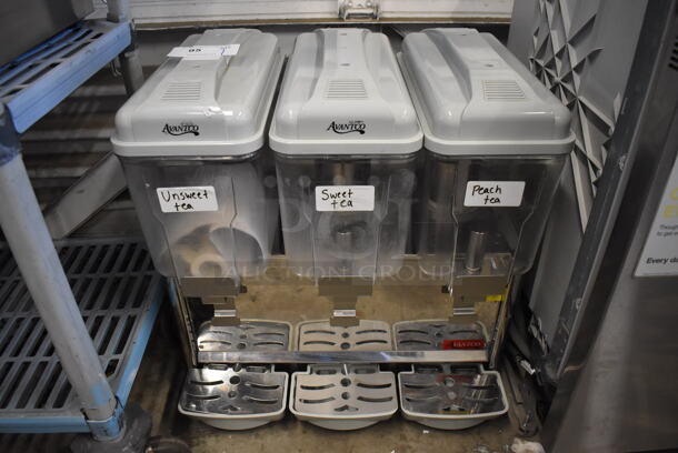 Avantco 177RDM33 Stainless Steel Commercial Countertop 3 Hopper Refrigerated Beverage Machine. 120 Volts, 1 Phase. 23x16x27. Tested and Powers On But Does Not Get Cold - Image 1 of 6
