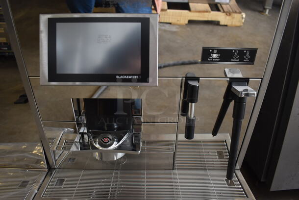 LIKE NEW! Thermoplan BW-3CTMS-US Black & White 3 Stainless Steel Commercial Countertop High Performing Fully Automatic Coffee Machine w/ BW3-RF-US Refrigerator. Unit Has Only Been Used a Few Times! 31x24x31 - Image 4 of 10