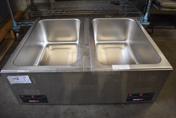 BRAND NEW! ServIt FW200D Stainless Steel Commercial Full Size Electric Countertop Dual Well Food Warmer. 120 Volts, 1 Phase. 30.5x23x10. Tested and Working! - Image 2 of 6