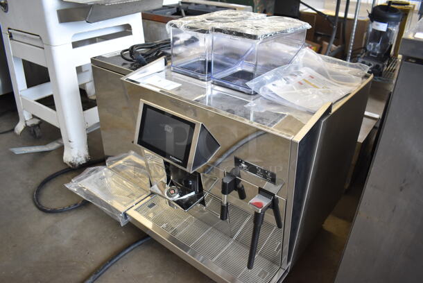 LIKE NEW! Thermoplan BW-3CTMS-US Black & White 3 Stainless Steel Commercial Countertop High Performing Fully Automatic Coffee Machine w/ BW3-RF-US Refrigerator. Unit Has Only Been Used a Few Times! 31x24x31 - Image 8 of 10