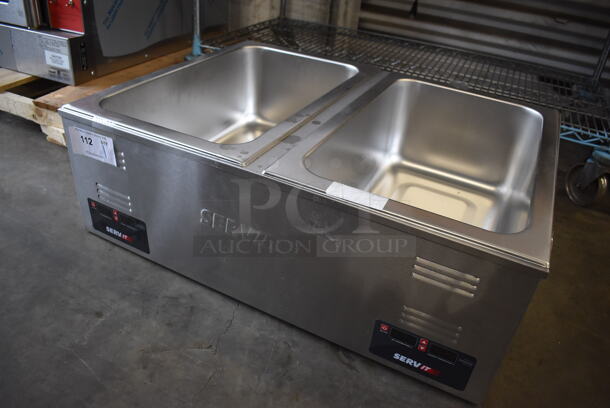 BRAND NEW! ServIt FW200D Stainless Steel Commercial Full Size Electric Countertop Dual Well Food Warmer. 120 Volts, 1 Phase. 30.5x23x10. Tested and Working! - Image 4 of 6