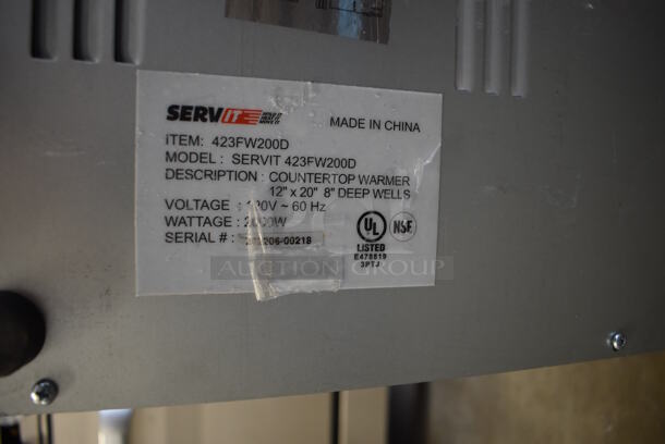 BRAND NEW! ServIt FW200D Stainless Steel Commercial Full Size Electric Countertop Dual Well Food Warmer. 120 Volts, 1 Phase. 30.5x23x10. Tested and Working! - Image 6 of 6