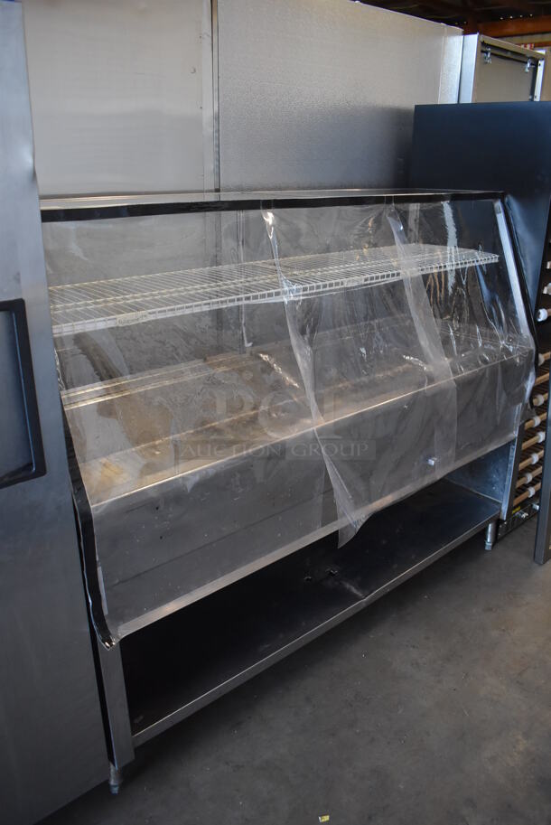 Stainless Steel Commercial Open Ice Buffet Station w/ Under Shelf. 72x27x57