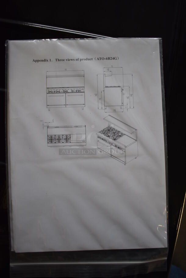 BRAND NEW SCRATCH AND DENT! Cook Rite ATO-24G6B(NG) Stainless Steel Commercial Natural Gas Powered Flat Top Griddle w/ 6 Burner Range, 2 Ovens, Over Shelf and Back Splash. 60x31x57 - Image 8 of 11