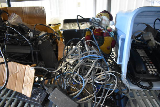 ALL ONE MONEY! Tier Lot of Various Items Including 2 Corded Telephones and Various Wires - Image 3 of 4