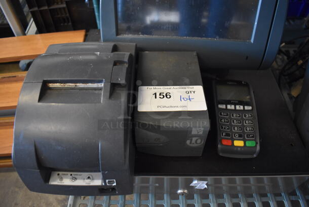 Micros 15" POS Monitor w/ Epson M188B Receipt Printer, Powervar Power Conditioner, Ingenico iPP320 Credit Card Reader and Metal Cash Drawer - Image 2 of 6
