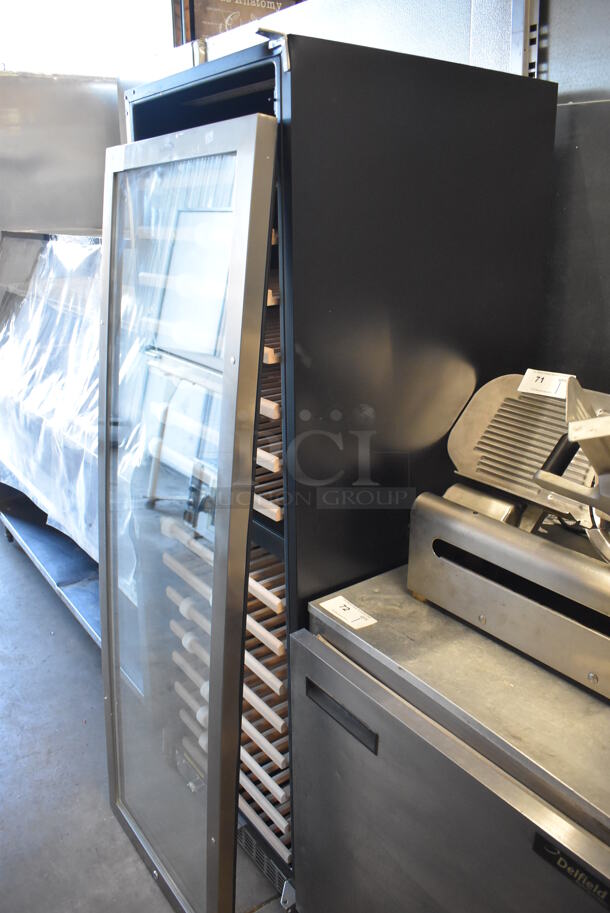 BRAND NEW SCRATCH AND DENT! KoolMore Stainless Steel Single Door Reach In Wine Chiller Merchandiser. Door Needs To Be Reattached. 24x25x70 - Image 4 of 4