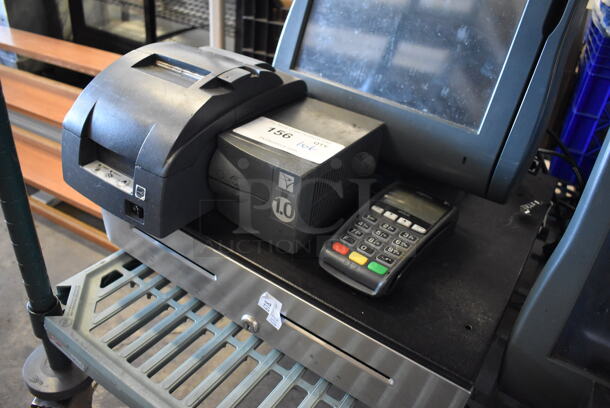 Micros 15" POS Monitor w/ Epson M188B Receipt Printer, Powervar Power Conditioner, Ingenico iPP320 Credit Card Reader and Metal Cash Drawer - Image 4 of 6