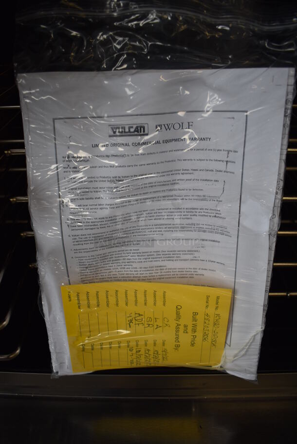 BRAND NEW SCRATCH AND DENT! Vulcan VC4GD-21D150K Stainless Steel Commercial Propane Gas Powered Full Size Convection Oven w/ View Through Doors, Metal Oven Racks and Thermostatic Controls. 50,000 BTU. 40x31x32 - Image 6 of 9