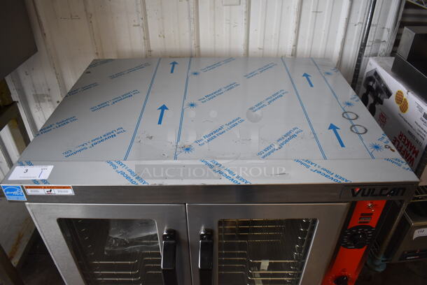 BRAND NEW SCRATCH AND DENT! Vulcan VC4GD-21D150K Stainless Steel Commercial Propane Gas Powered Full Size Convection Oven w/ View Through Doors, Metal Oven Racks and Thermostatic Controls. 50,000 BTU. 40x31x32 - Image 9 of 9
