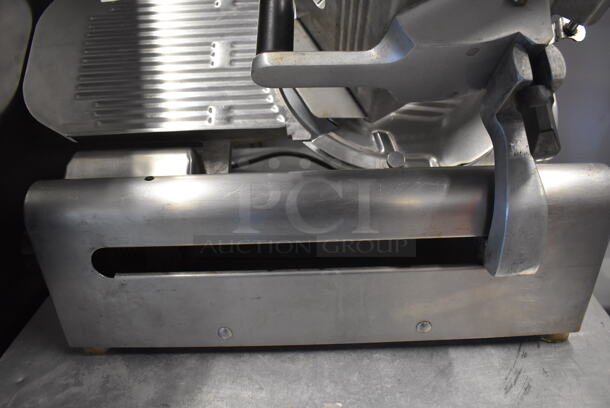 Stainless Steel Commercial Countertop Automatic Meat Slicer w/ Blade Sharpener. 28x20x20. Tested and Working! - Image 6 of 7