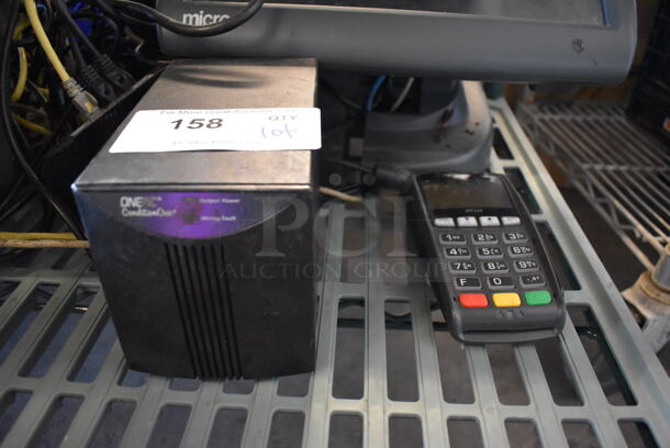 Micros 15" POS Monitor w/ Powervar Power Conditioner and Ingenico iPP320 Credit Card Reader - Image 2 of 4