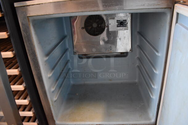 Delfield Stainless Steel Commercial Single Door Undercounter Cooler on Commercial Casters. 115 Volts, 1 Phase. 27x29x34. Tested and Working! - Image 3 of 5
