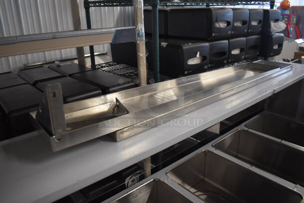 BRAND NEW SCRATCH AND DENT! 2022 KoolMore KM-OWS-5SG Stainless Steel Commercial Floor Style Electric Powered 5 Bay Steam Table w/ Cutting Board, Over Shelf and Sneeze Guard. 240 Volts. 72x31x50 - Image 4 of 8