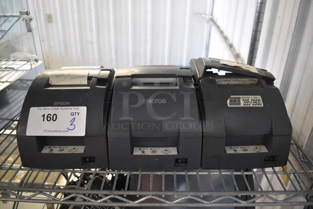 3 Epson M188B Receipt Printers. 6x10x6. 3 Times Your Bid!