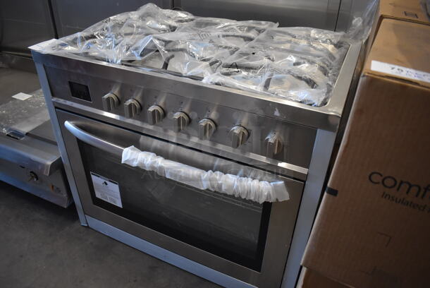 BRAND NEW SCRATCH AND DENT! KoolMore Stainless Steel Commercial Gas Powered 5 Burner Range w/ Oven. 36x24x31 - Image 2 of 7