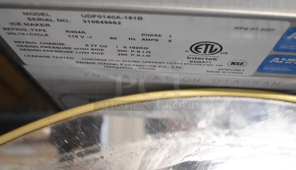 BRAND NEW SCRATCH AND DENT! 2022 Manitowoc UDF0140A-161B Stainless Steel Commercial Self Contained Full Dice Style Undercounter Ice Machine. 115 Volts, 1 Phase. 26x28x33. Tested and Working! - Image 10 of 10