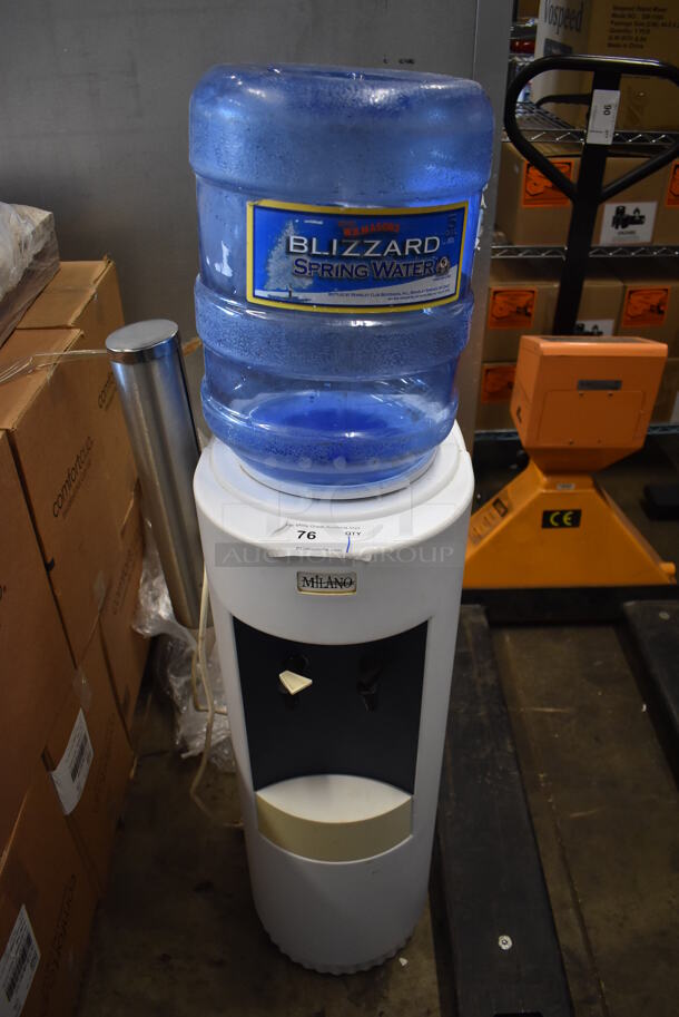 Milano 405C Floor Style Water Cooler w/ Poly Water Jug. 120 Volts, 1 Phase. 17x14x51. Tested and Working!