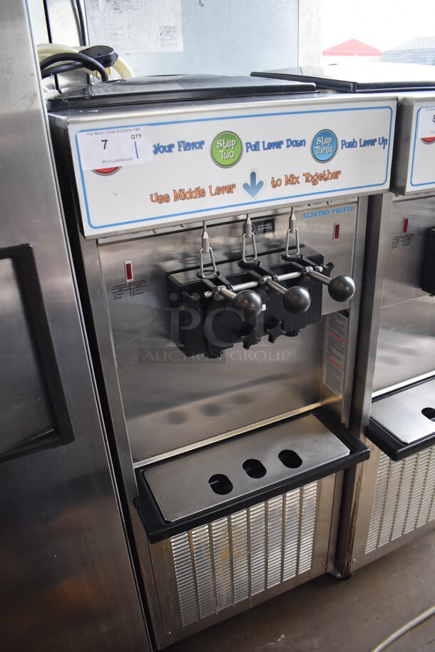 2011 Electro Freeze SL500-132 Stainless Steel Commercial Floor Style Water Cooled 2 Flavor w/ Twist Soft Serve Ice Cream Machine on Commercial Casters. 208-230 Volts, 3 Phase. 22x32x60 - Image 3 of 9