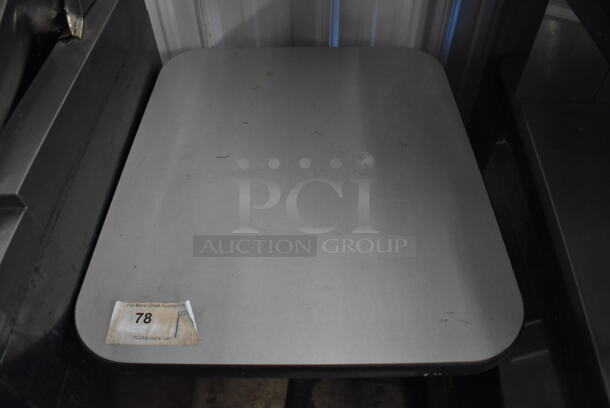 Gray Table on Black Metal Table Base. 20x24x29 - Image 2 of 4