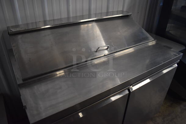 Adcraft SL-2D Stainless Steel Commercial Sandwich Salad Prep Table Bain Marie Mega Top on Commercial Casters. 115 Volts, 1 Phase. 47x30x43. Tested and Powers On But Does Not Get Cold - Image 3 of 8