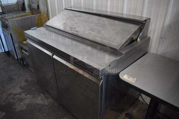 Adcraft SL-2D Stainless Steel Commercial Sandwich Salad Prep Table Bain Marie Mega Top on Commercial Casters. 115 Volts, 1 Phase. 47x30x43. Tested and Powers On But Does Not Get Cold - Image 5 of 8