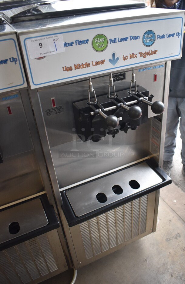 2011 Electro Freeze SL500-132 Stainless Steel Commercial Floor Style Water Cooled 2 Flavor w/ Twist Soft Serve Ice Cream Machine on Commercial Casters. 208-230 Volts, 3 Phase. 22x32x60 - Image 2 of 6