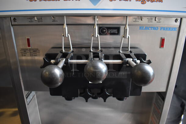 2011 Electro Freeze SL500-132 Stainless Steel Commercial Floor Style Water Cooled 2 Flavor w/ Twist Soft Serve Ice Cream Machine on Commercial Casters. 208-230 Volts, 3 Phase. 22x32x60 - Image 3 of 6