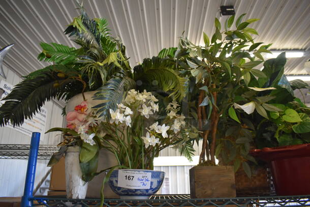ALL ONE MONEY! Tier Lot of 7 Various Fake Plants - Image 3 of 4