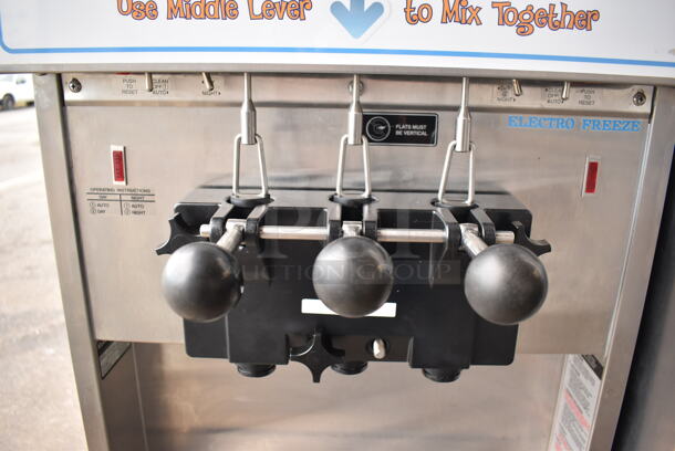 2011 Electro Freeze SL500-132 Stainless Steel Commercial Floor Style Water Cooled 2 Flavor w/ Twist Soft Serve Ice Cream Machine on Commercial Casters. 208-230 Volts, 3 Phase. 22x32x60 - Image 4 of 8