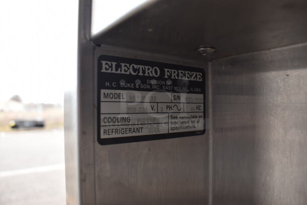 2011 Electro Freeze SL500-132 Stainless Steel Commercial Floor Style Water Cooled 2 Flavor w/ Twist Soft Serve Ice Cream Machine on Commercial Casters. 208-230 Volts, 3 Phase. 22x32x60 - Image 5 of 8