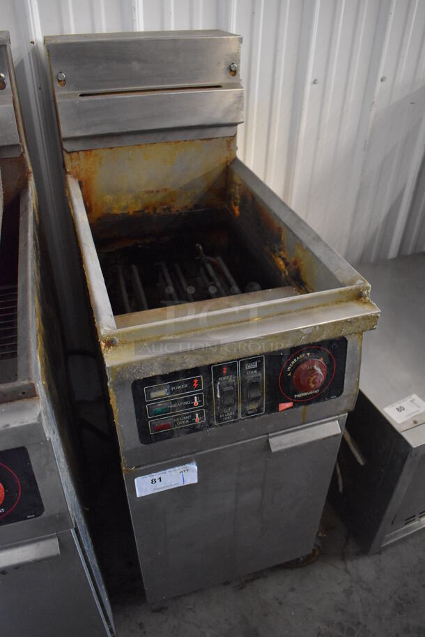 Cecilware Stainless Steel Commercial Electric Powered Floor Style Deep Fat Fryer on Commercial Casters. 208 Volts, 1 Phase. 15.5x30x45 - Image 3 of 8