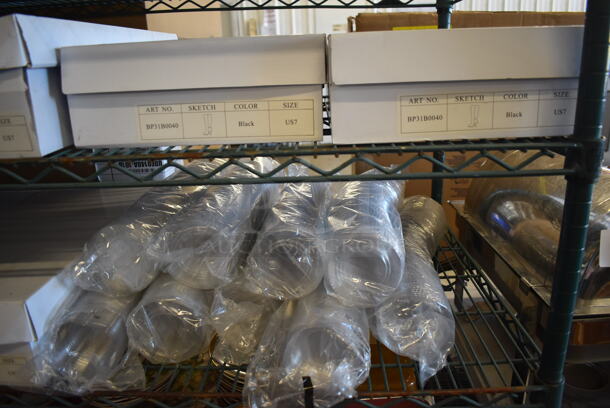 ALL ONE MONEY! 2 Tier Lots of Various Items Including 8 Pairs of Boots and Plastic Lids - Image 4 of 6