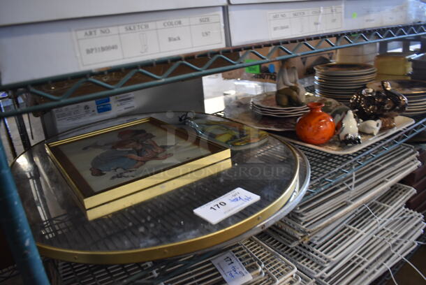 ALL ONE MONEY! Tier Lot of Various Items Including Mirrors, Plates and Drop In Bins - Image 1 of 6