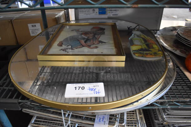 ALL ONE MONEY! Tier Lot of Various Items Including Mirrors, Plates and Drop In Bins - Image 2 of 6