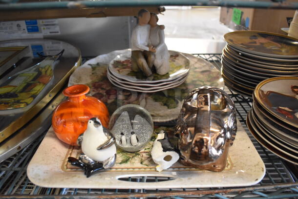 ALL ONE MONEY! Tier Lot of Various Items Including Mirrors, Plates and Drop In Bins - Image 3 of 6