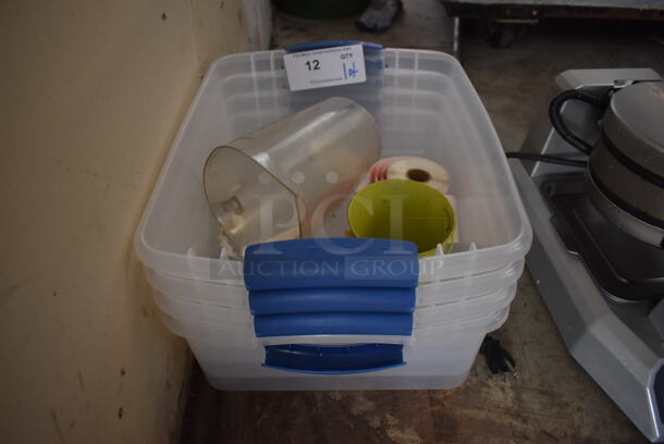 ALL ONE MONEY! Lot of Poly Bins, Poly Pitcher and Stickers - Image 1 of 4