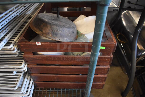 ALL ONE MONEY! Tier Lot of Various Items Including Poly Racks and Wooden Crate - Image 4 of 5
