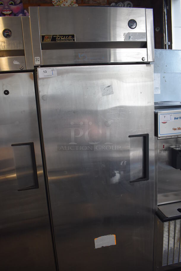 2010 True TG1R-1S Stainless Steel Commercial Single Door Reach In Cooler w/ Poly Coated Racks on Commercial Casters. 115 Volts, 1 Phase. 29x35x83. Tested and Working! - Image 3 of 7